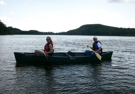 Two People Canoeing